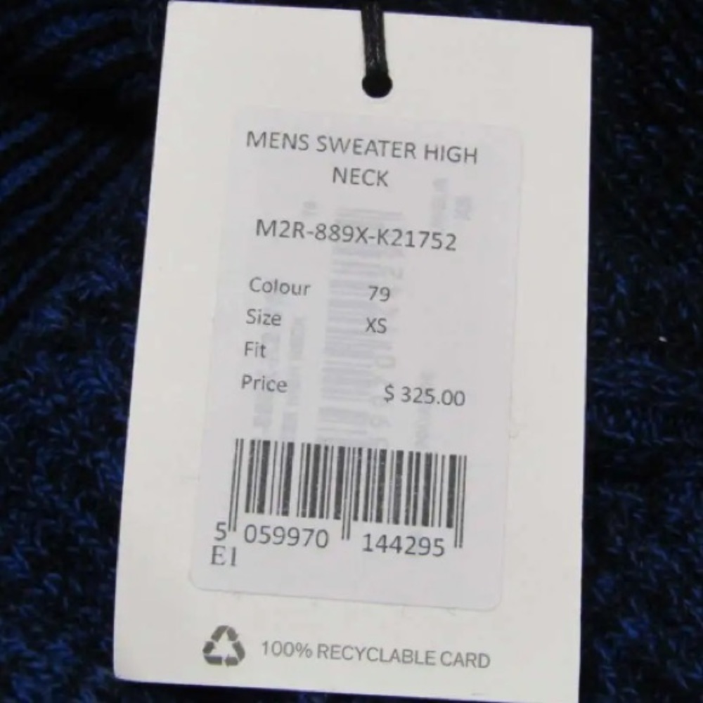 Paul Smith Sweater Mens Medium Blue Preppy Wool 1/4 Zip Pullover Lightweight Top - Picture 6 of 7